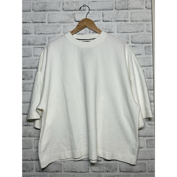 Nike Tech White Ivory Fleece Oversized Shirt Short Men’s Size Large - See Desc - Picture 1 of 12